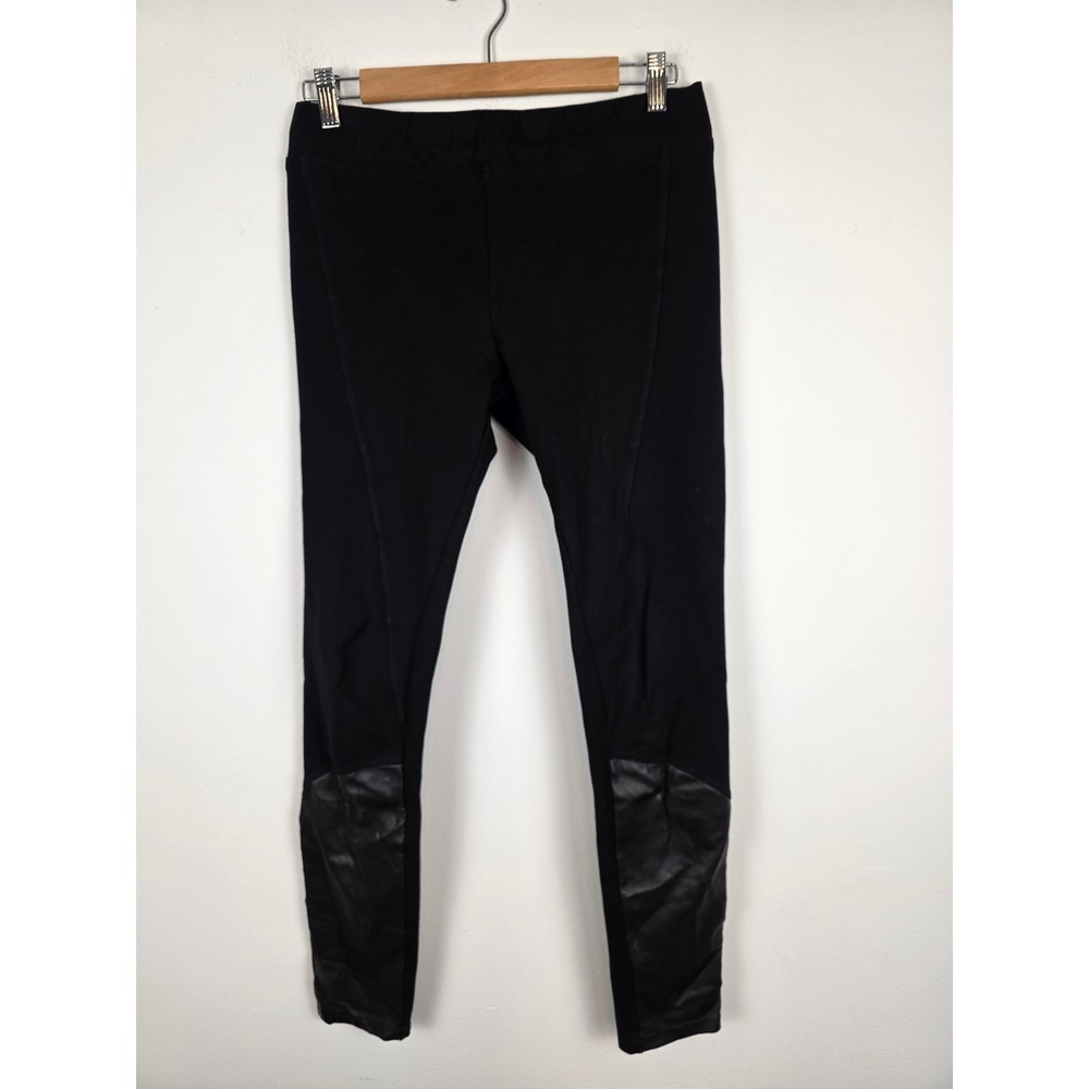 Pete & Greta Johnny Was Black Moto Leggings Pants S Faux‎ Leather Knee Stretchy